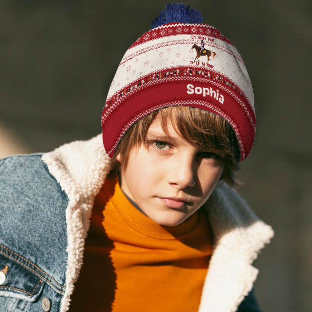 Oh, wie viel Spaß es macht zu reiten – personalisierte Pferdemütze