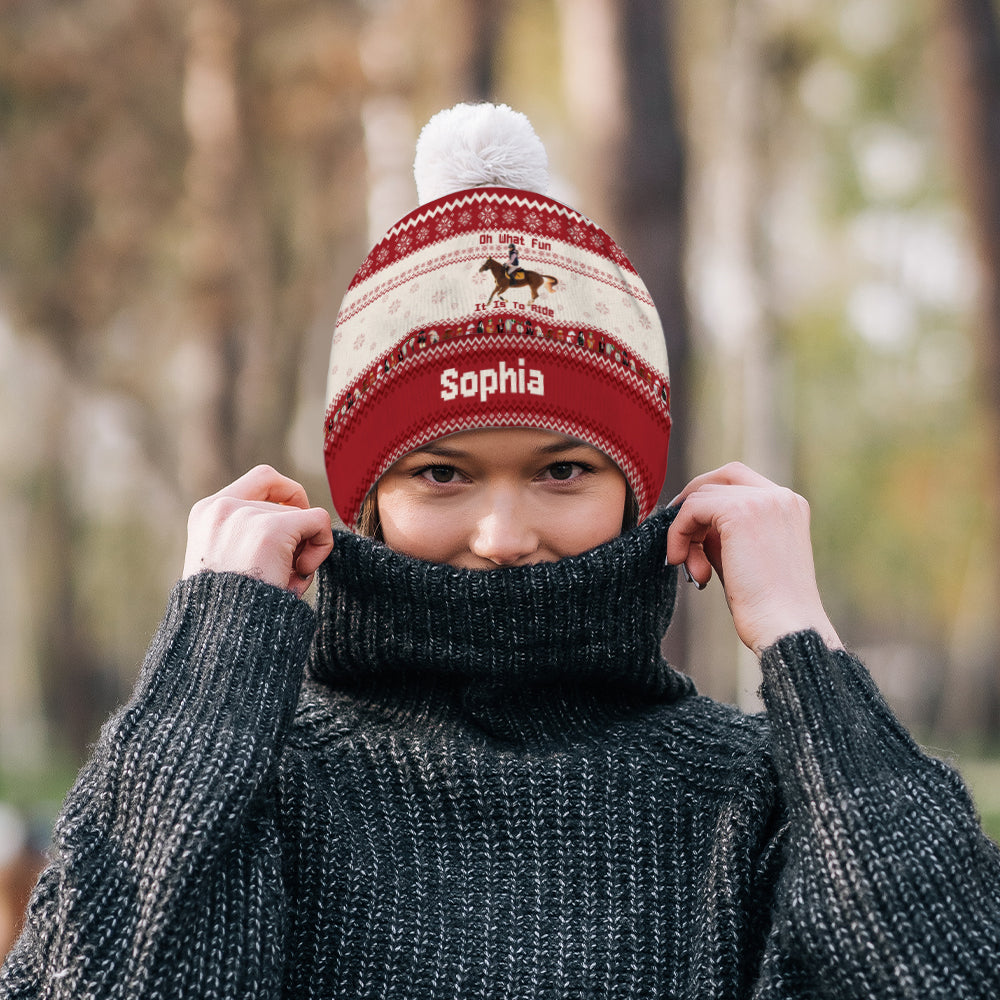 Oh, wie viel Spaß es macht zu reiten – personalisierte Pferdemütze