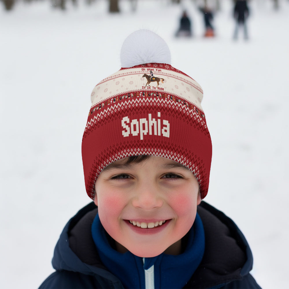 Oh, wie viel Spaß es macht zu reiten – personalisierte Pferdemütze