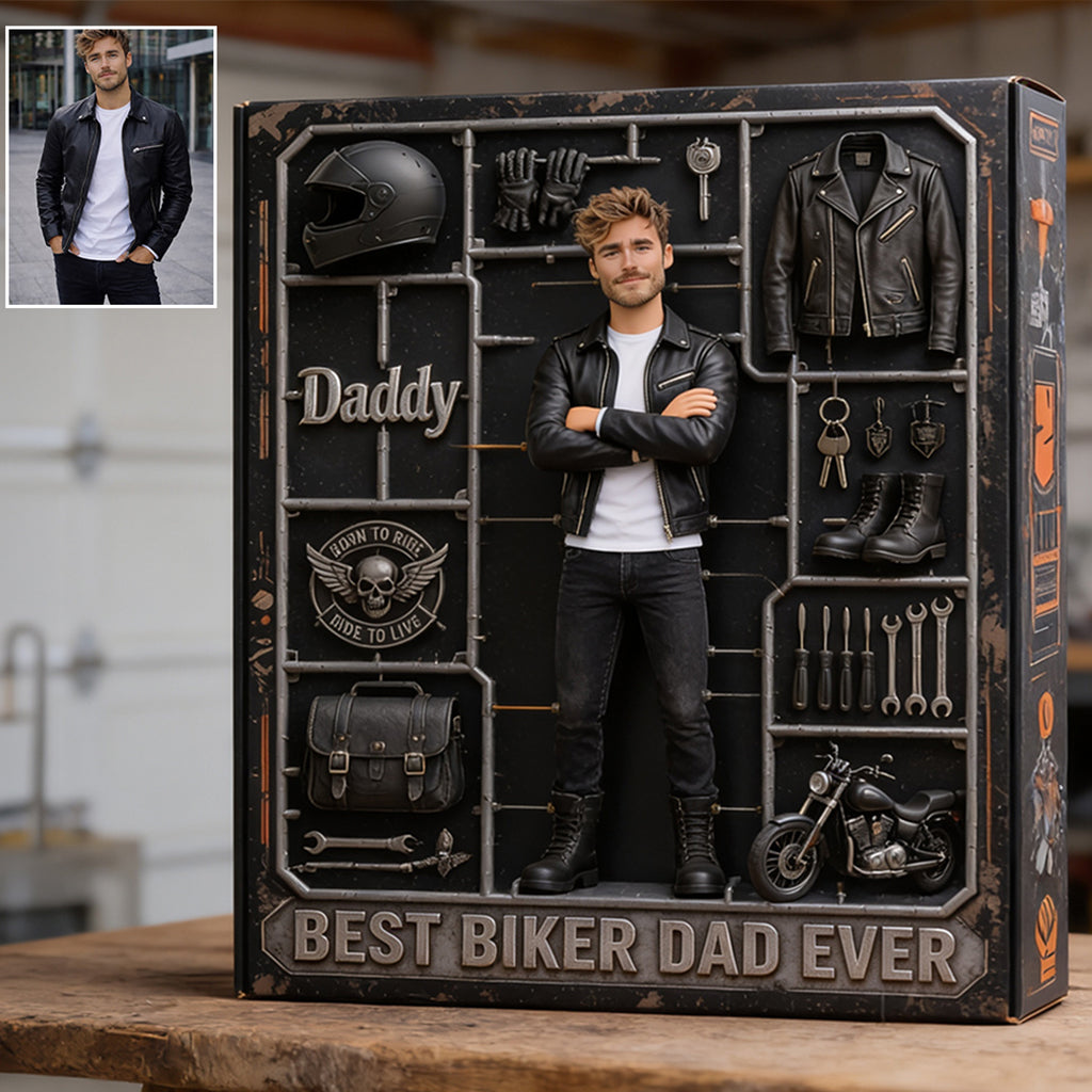 Geboren Um Zu Fahren - Stolz Vater Zu Sein - Personalisierte Biker Acrylplakette