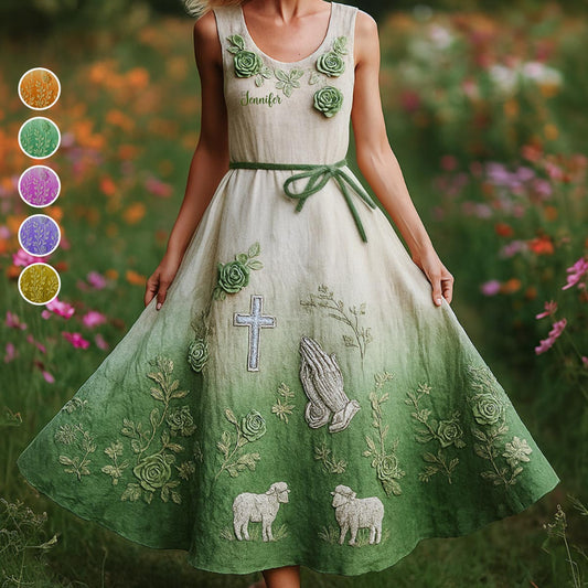 Glaube, Hoffnung, Liebe – Personalisiertes ärmelloses christliches Kleid