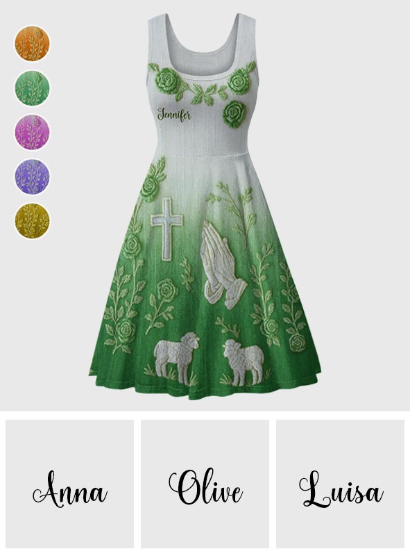 Glaube, Hoffnung, Liebe – Personalisiertes ärmelloses christliches Kleid