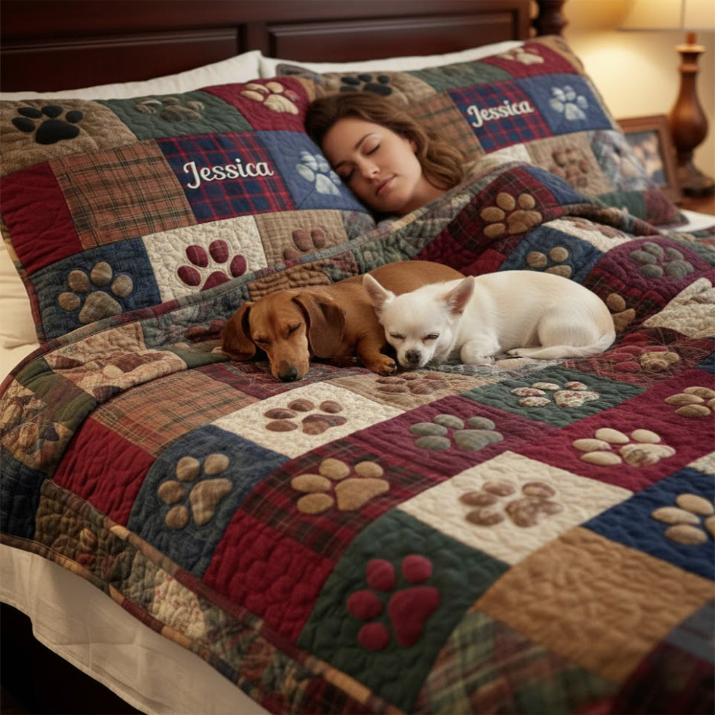 Ich liebe meinen Hund – Personalisiertes Hunde-Quilt-Set
