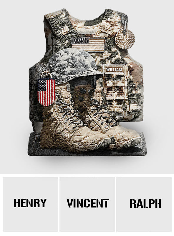 Zum Gedenken an alle Veteranen – Personalisiertes Kissen in Veteranenform aus Kunstfell