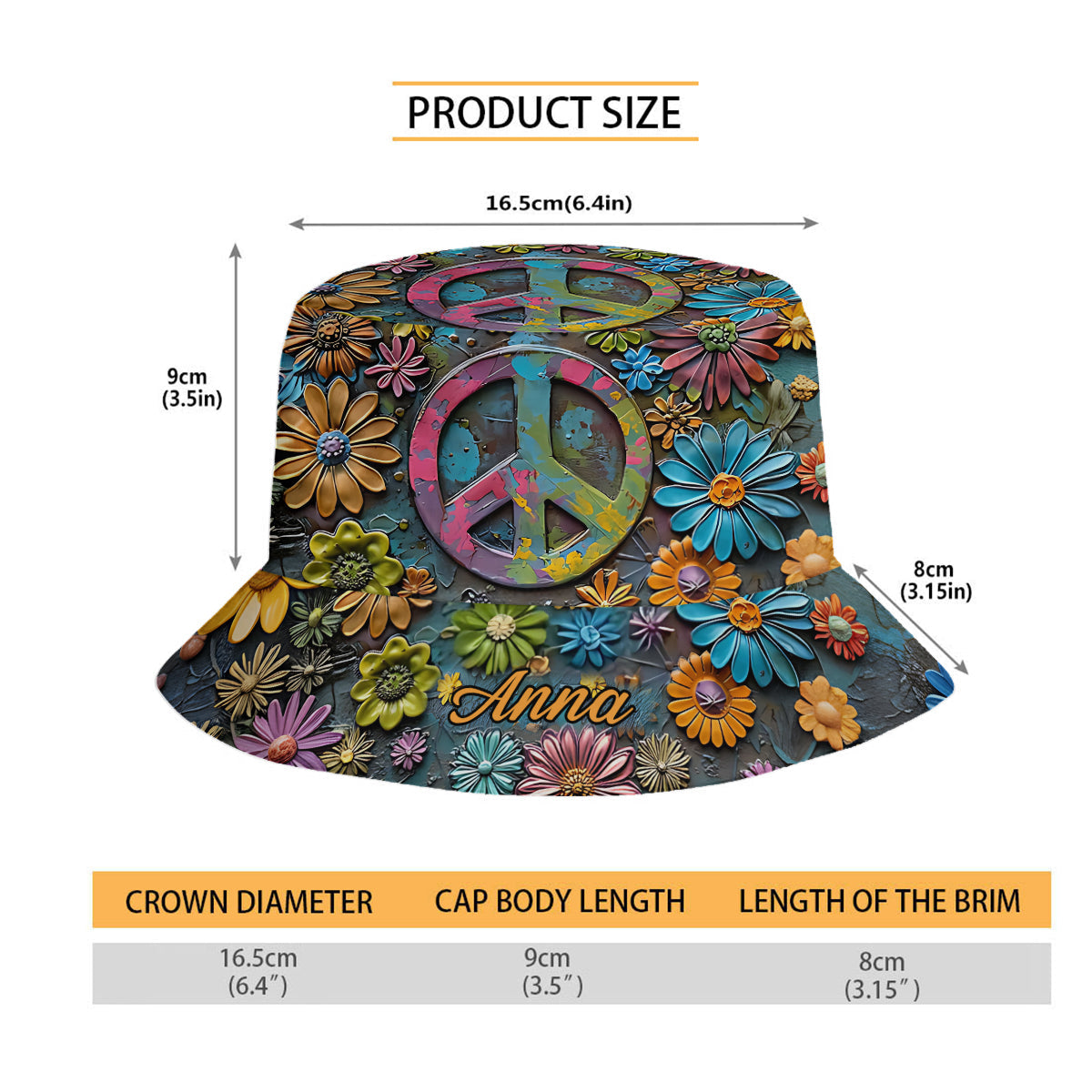 Hippie Soul – Personalisierter Hippie-Bucket-Hat