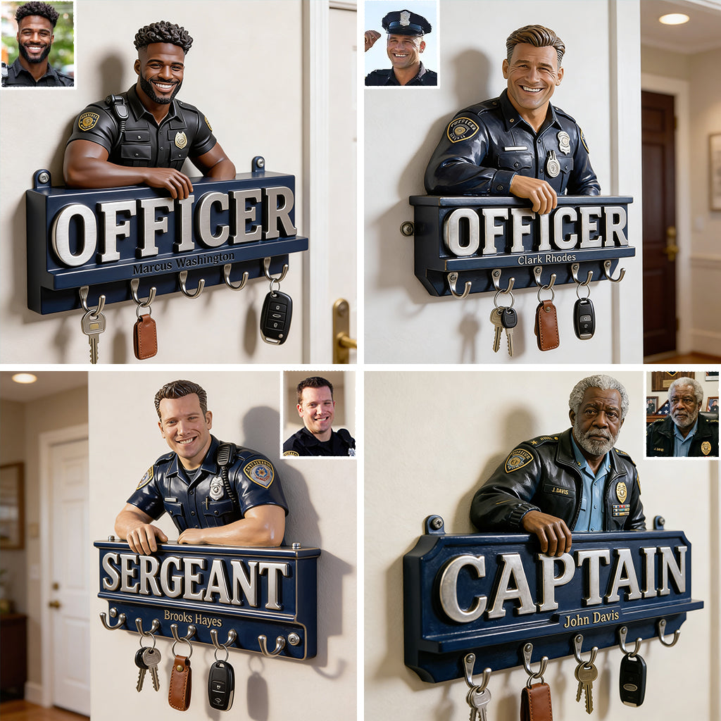Jedes Foto - Personalisierter Polizeibeamter Hängeregal