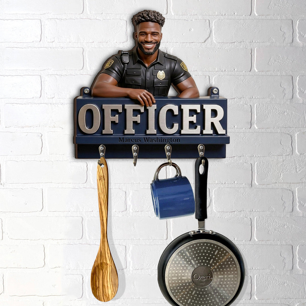 Jedes Foto - Personalisierter Polizeibeamter Hängeregal