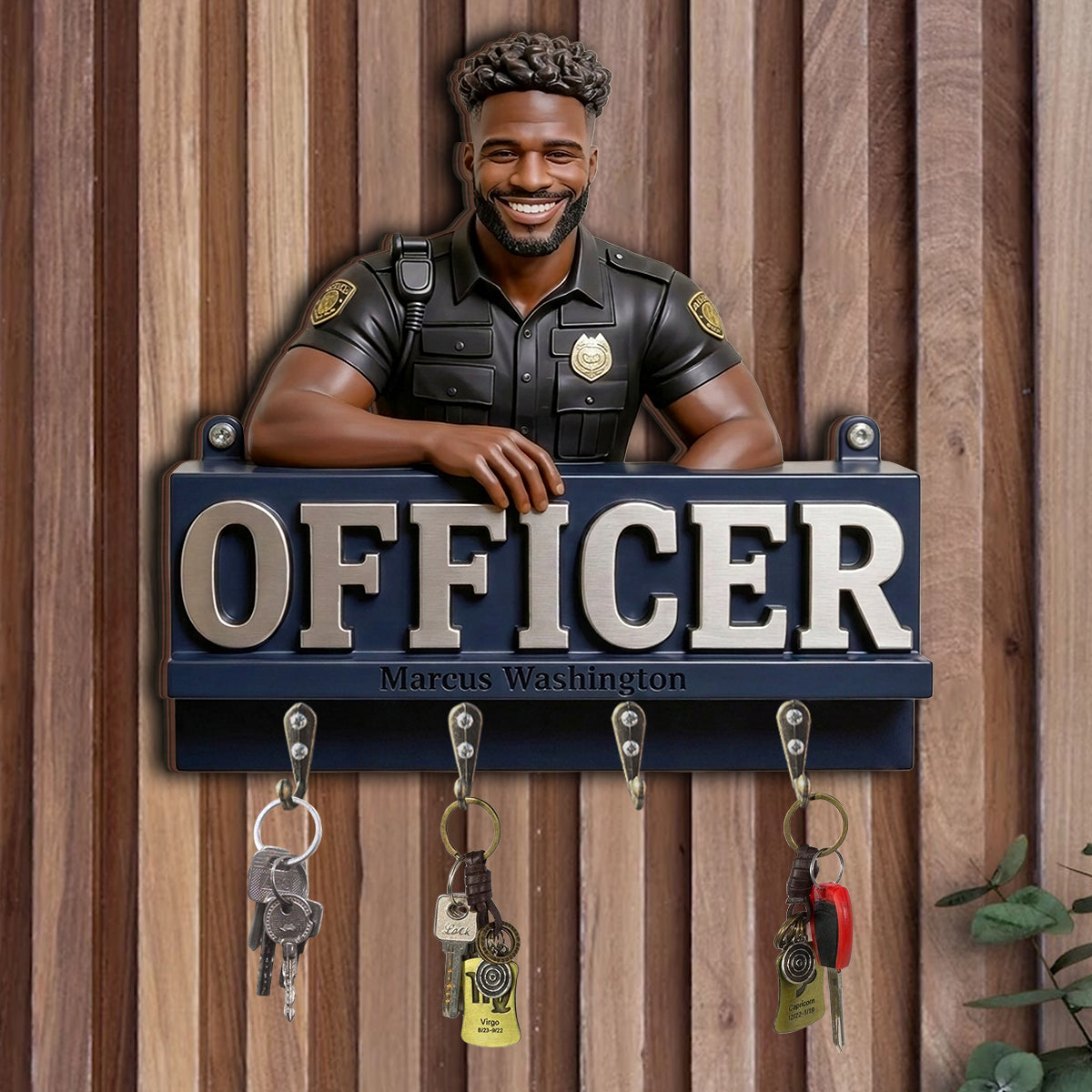 Jedes Foto - Personalisierter Polizeibeamter Hängeregal