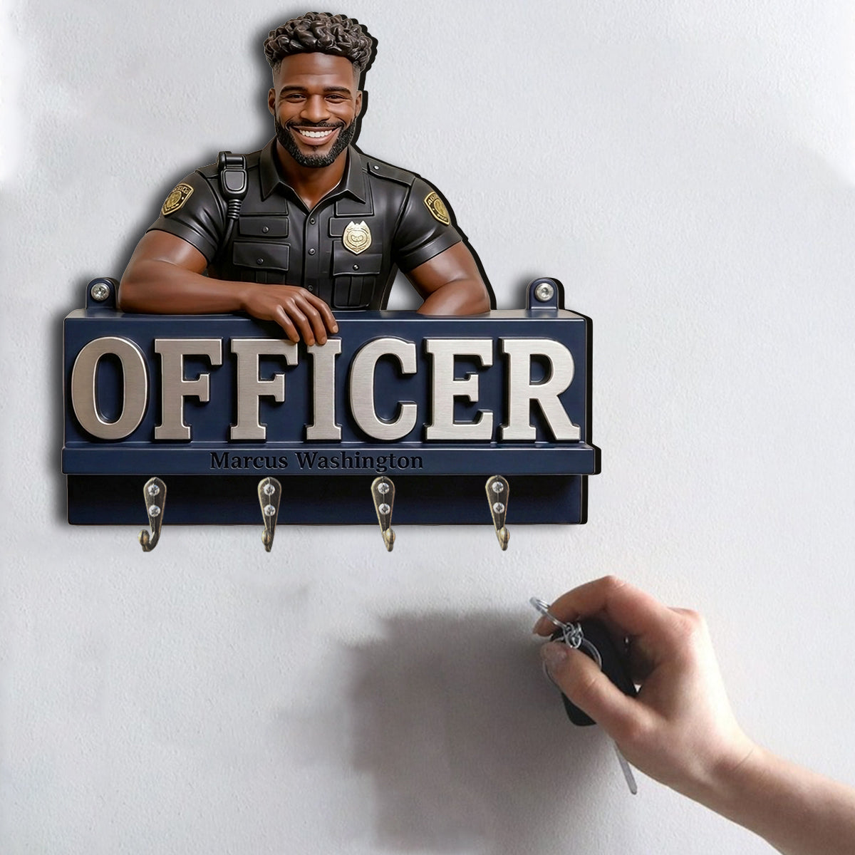 Jedes Foto - Personalisierter Polizeibeamter Hängeregal