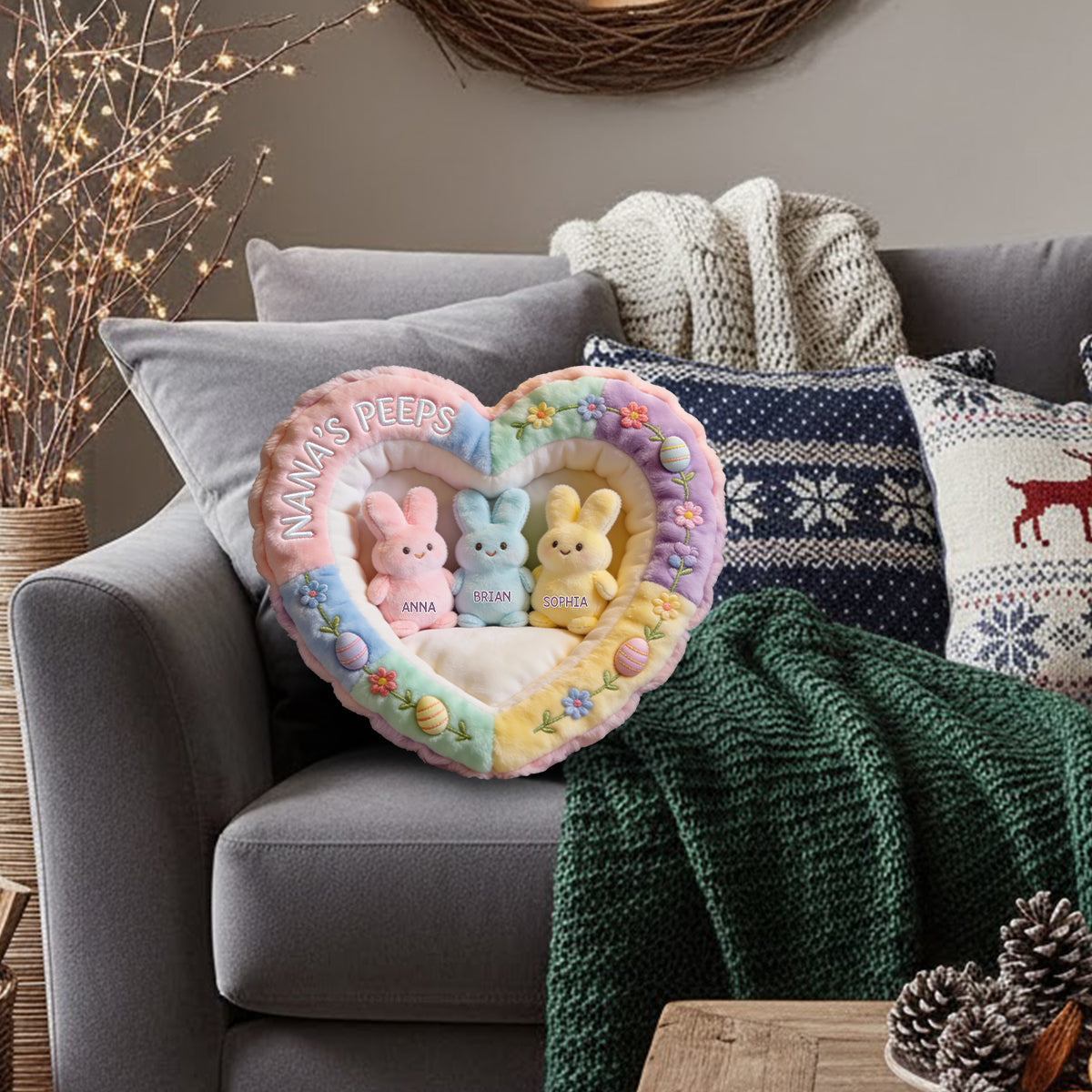 Perfect Gift For Mom, Grandma - Personalized Grandma Faux Fur Shaped Pillow