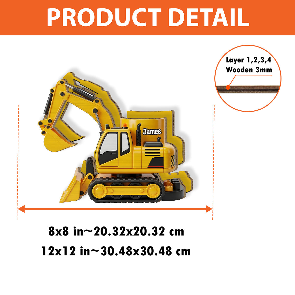Cooles Baustellenfahrzeug – personalisierter Stiftehalter aus Holz für Kinder