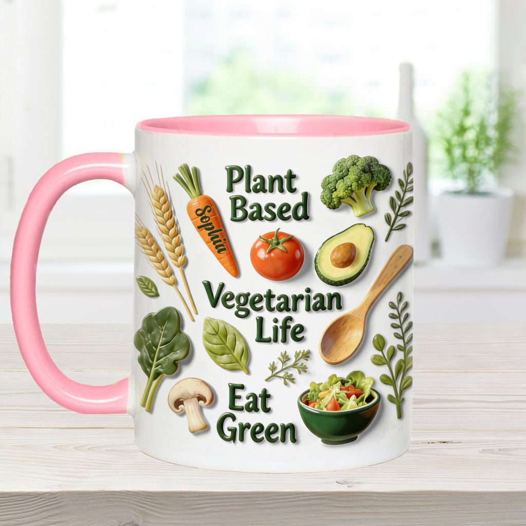 Vegetarian Life - Personalized Veterinarian Accent Mug & Coaster