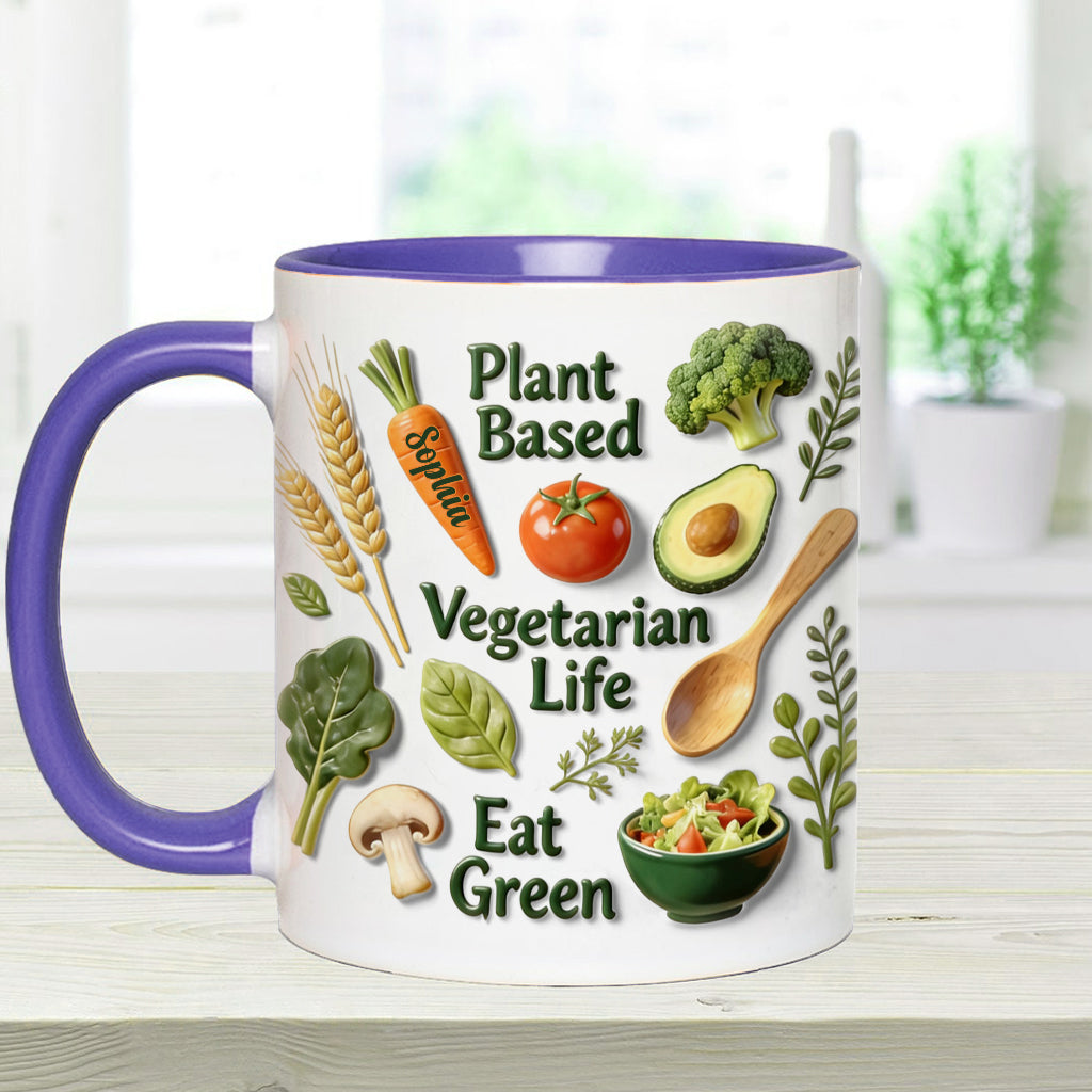 Vegetarian Life - Personalized Veterinarian Accent Mug & Coaster