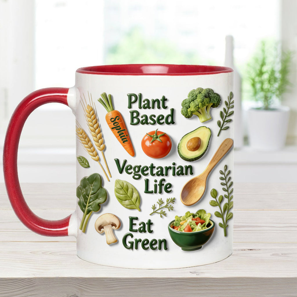 Vegetarian Life - Personalized Veterinarian Accent Mug & Coaster