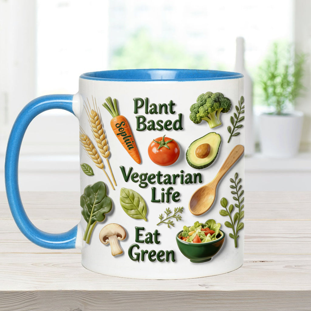 Vegetarian Life - Personalized Veterinarian Accent Mug & Coaster