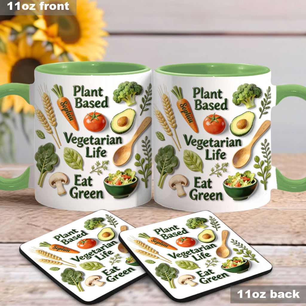 Vegetarian Life - Personalized Veterinarian Accent Mug & Coaster