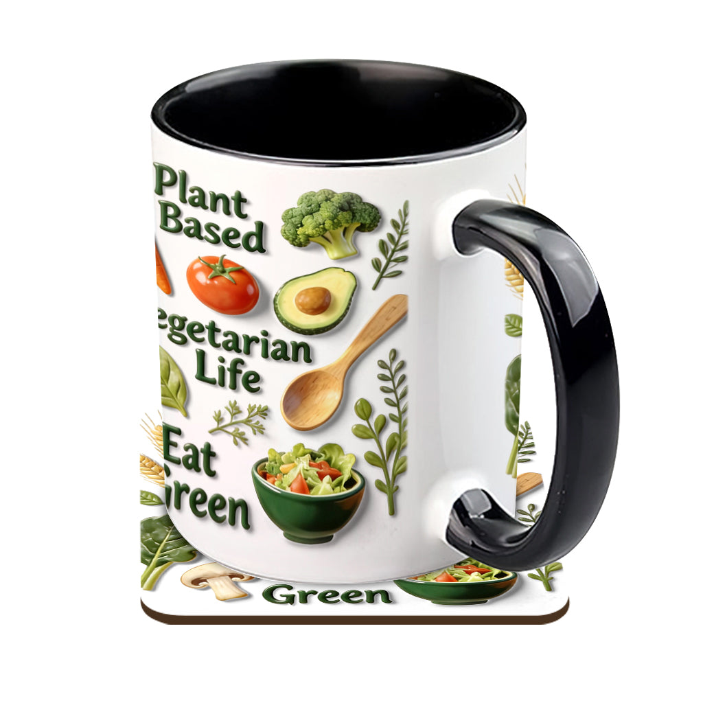 Vegetarian Life - Personalized Veterinarian Accent Mug & Coaster