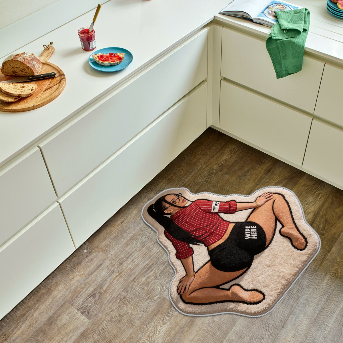 Wische Hier - Personalisierter Würziger Paar Rutschfester Teppich