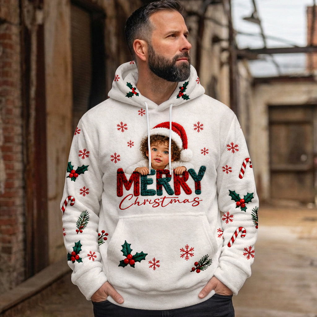 Frohe Weihnachten - Personalisierter Kinder Fleece Hoodie