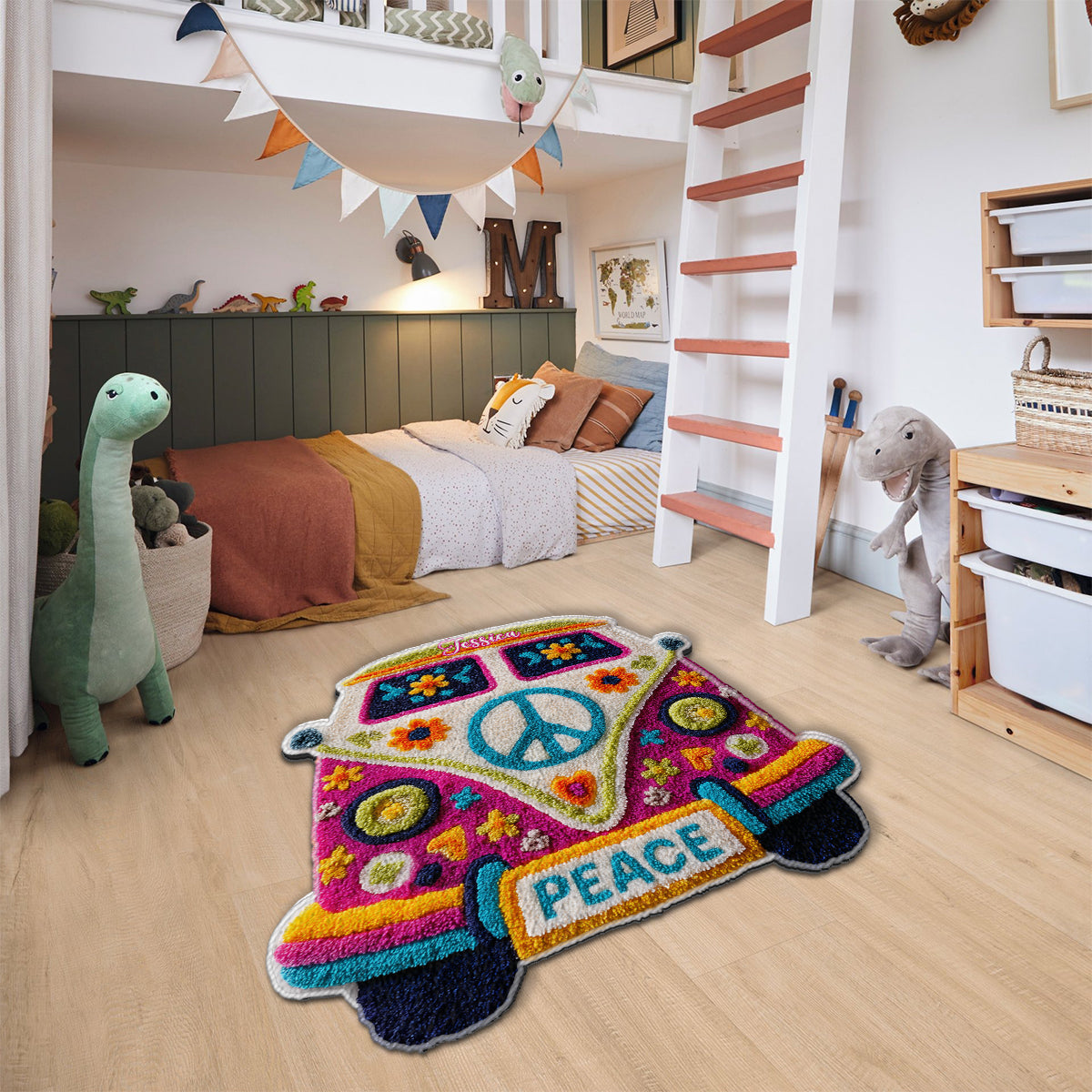 Hippie-Van – Personalisierter, rutschfester Hippie-Teppich