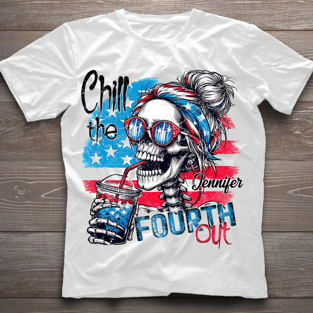 Entspannt euch am vierten Juli – personalisiertes Totenkopf-T-Shirt und Hoodie