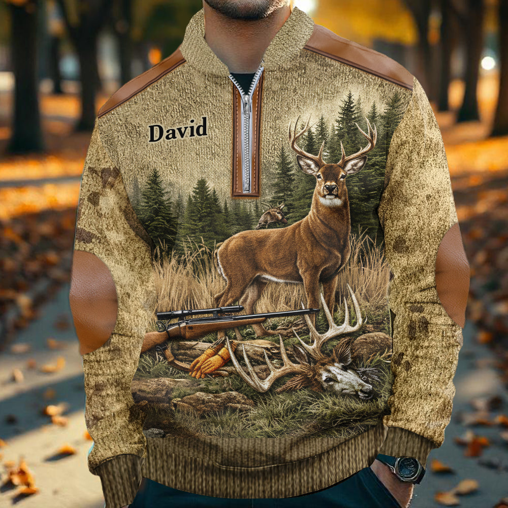 Jagd fürs Leben – Personalisiertes Herren-Sweatshirt mit Reißverschluss für die Jagd