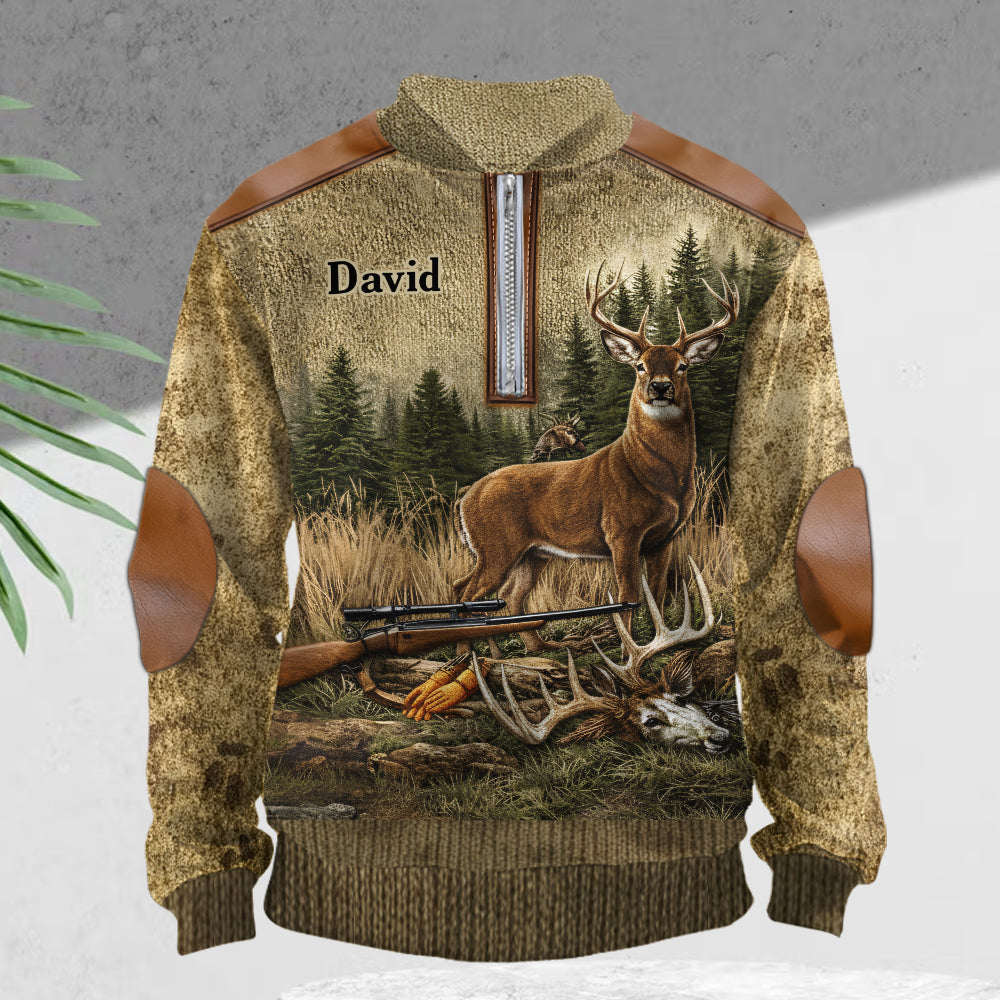 Jagd fürs Leben – Personalisiertes Herren-Sweatshirt mit Reißverschluss für die Jagd