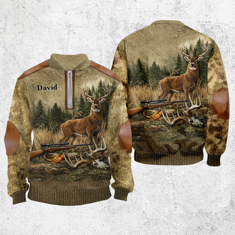 Jagd fürs Leben – Personalisiertes Herren-Sweatshirt mit Reißverschluss für die Jagd