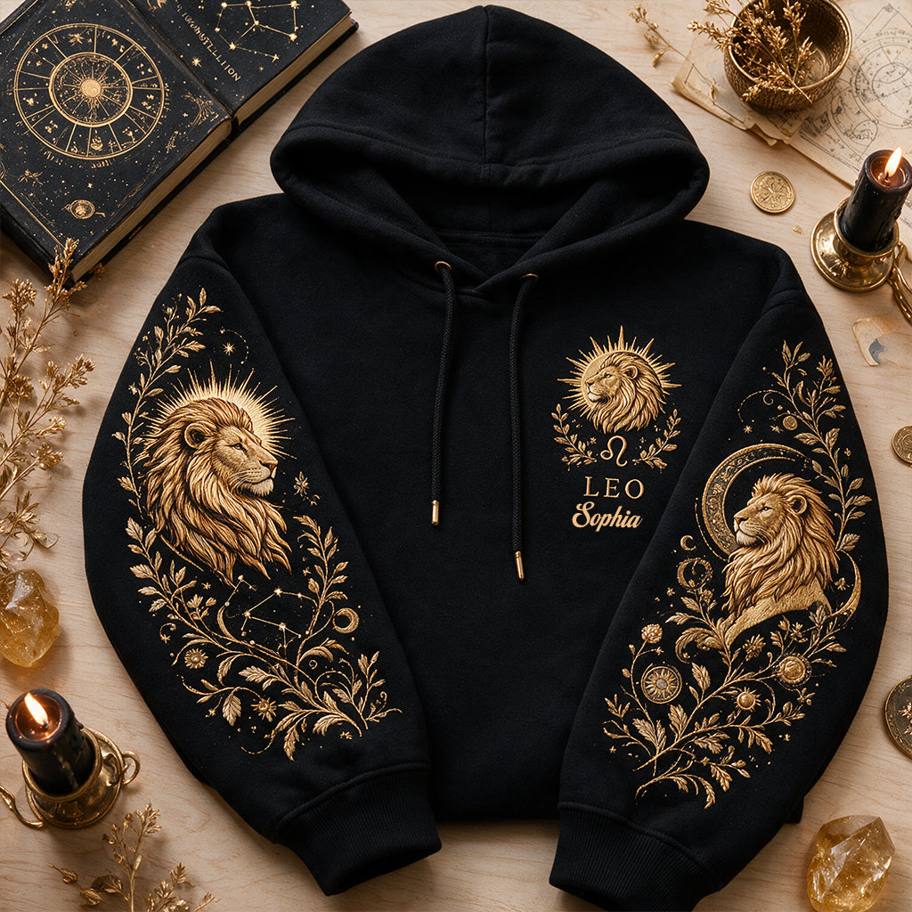 Zodiac/Horoskop-Liebhaber Hoodie - Personalisierter Horoskop-Allover-Shirt