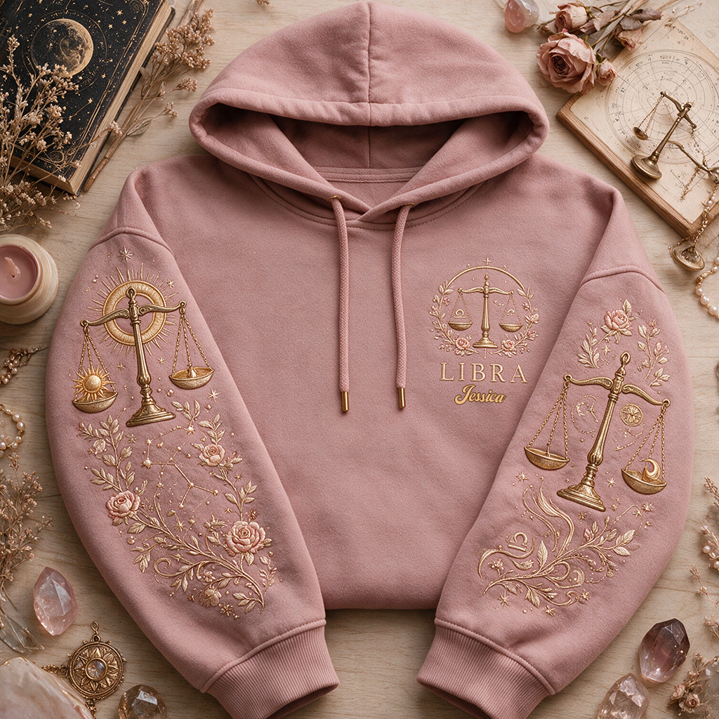 Zodiac/Horoskop-Liebhaber Hoodie - Personalisierter Horoskop-Allover-Shirt