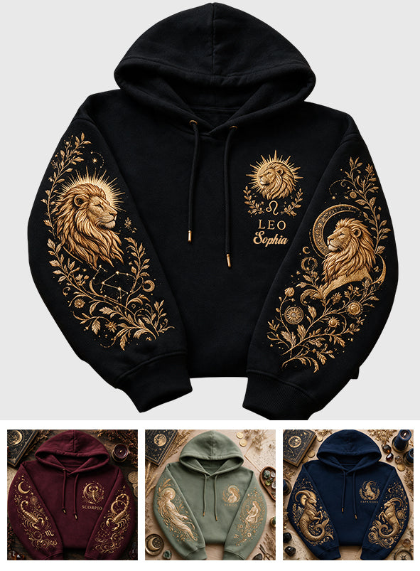 Zodiac/Horoskop-Liebhaber Hoodie - Personalisierter Horoskop-Allover-Shirt