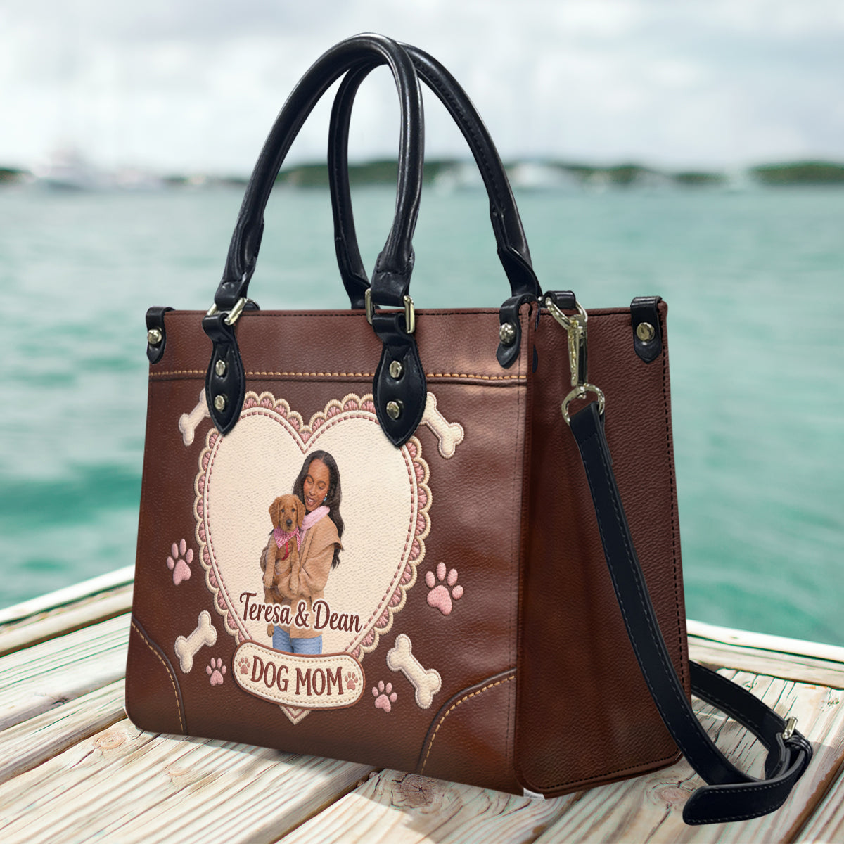 Dog Mom - Personalized Dog Leather Handbag