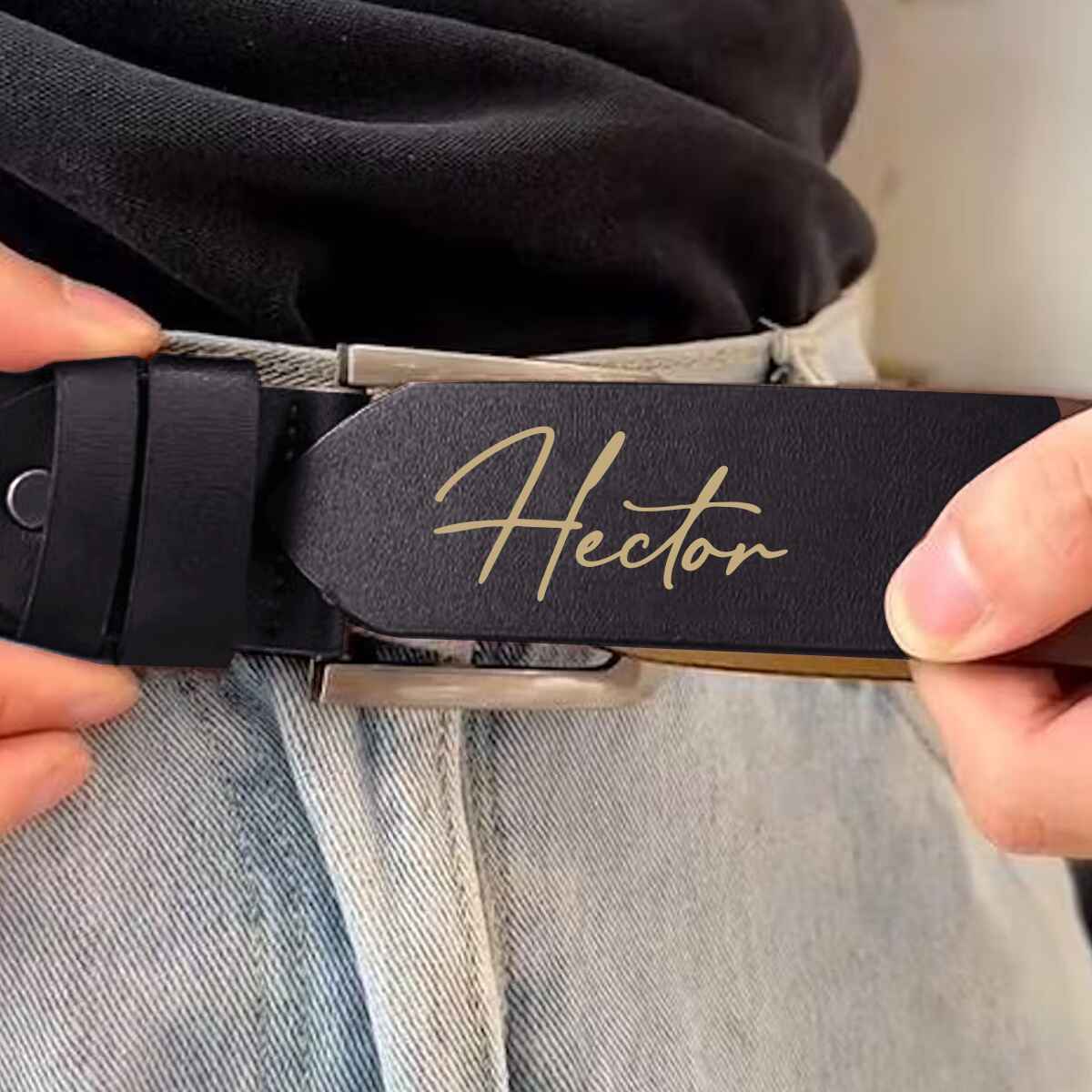 Ich liebe dich – Personalisierter Ledergürtel für Väter