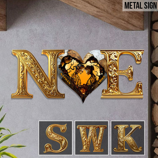 „Du und ich, wir schaffen das“ – personalisiertes Metallschild für Paare