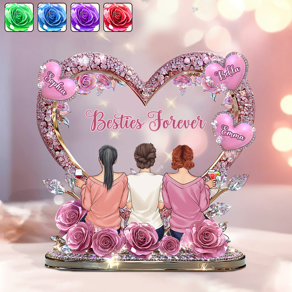 Besties Forever - Personalized Bestie Custom Shaped Acrylic Plaque