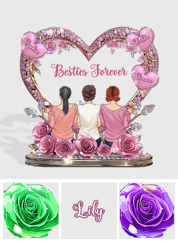 Besties Forever - Personalized Bestie Custom Shaped Acrylic Plaque