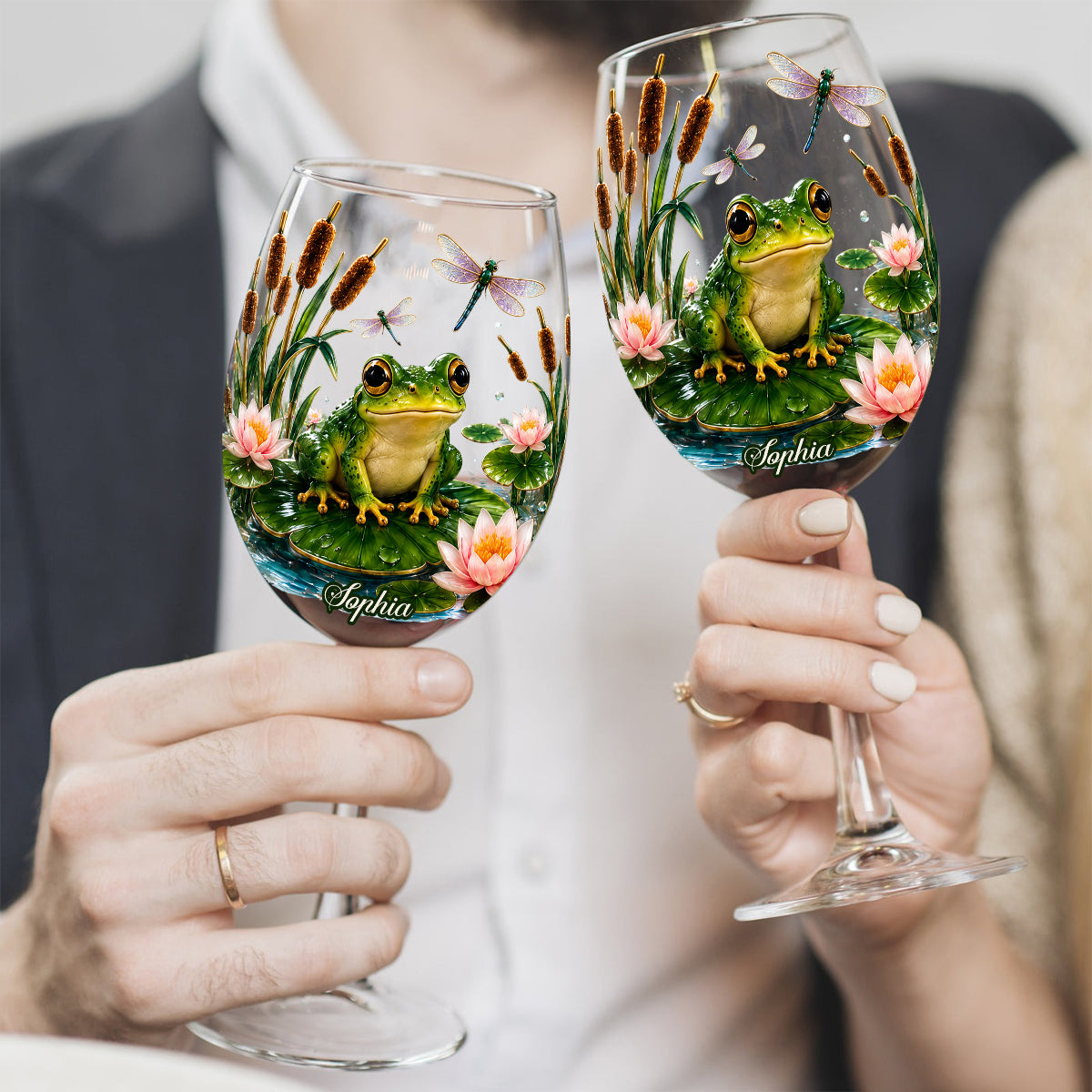 Every Sip Feels Closer To Nature - Personalized Frog Wine Glass With Long Stem