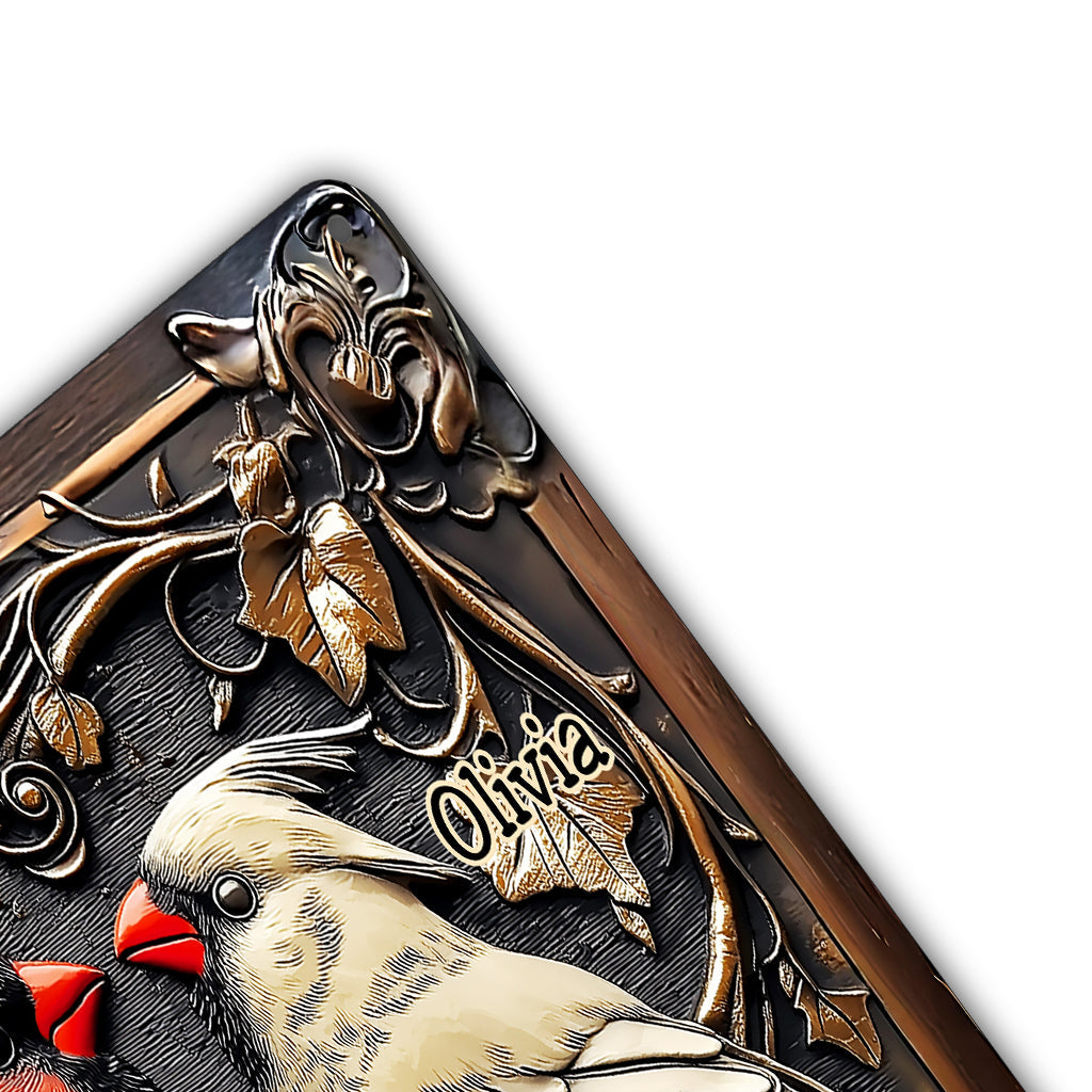 Kardinalvogelpaar – Personalisiertes Metallschild für Paare