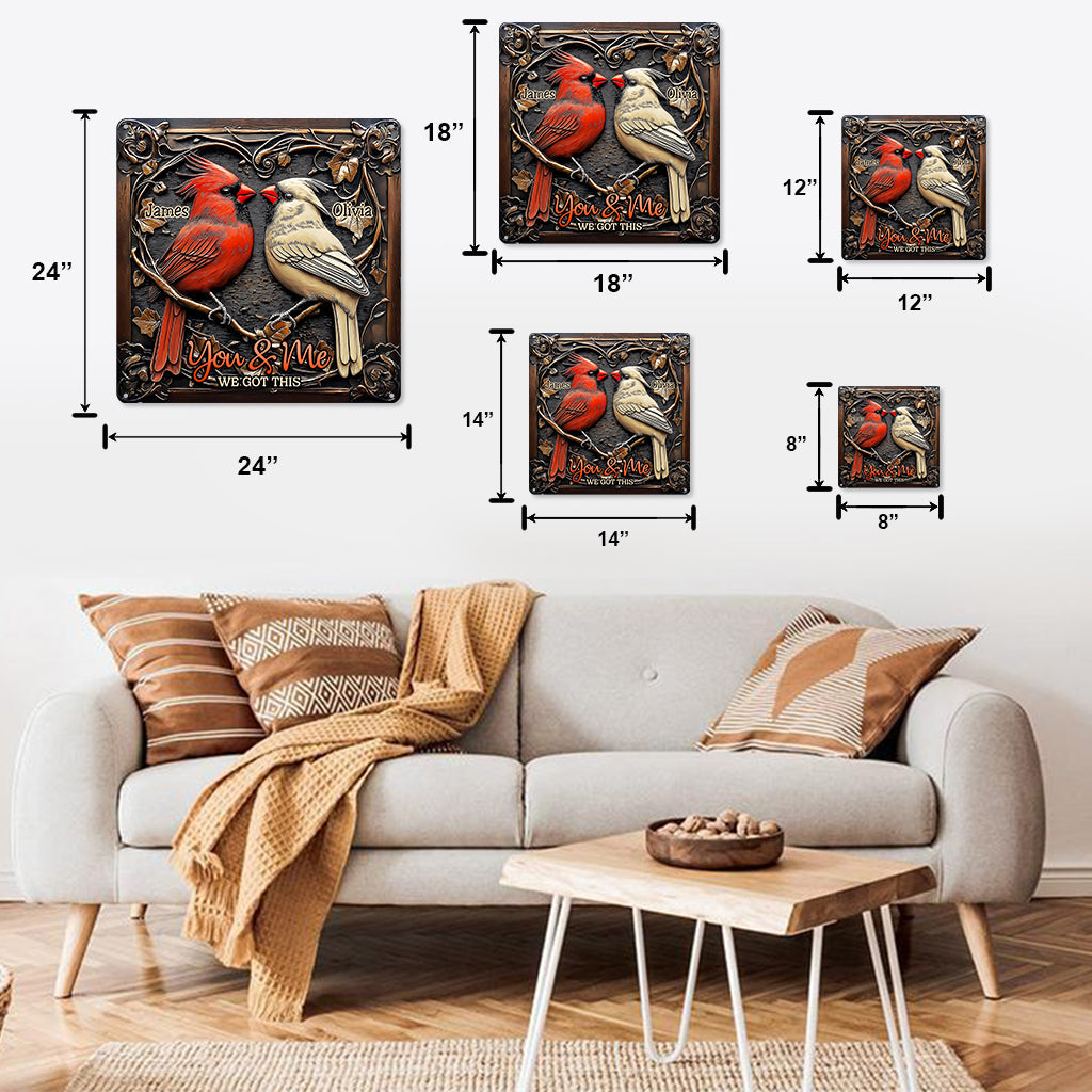 Kardinalvogelpaar – Personalisiertes Metallschild für Paare