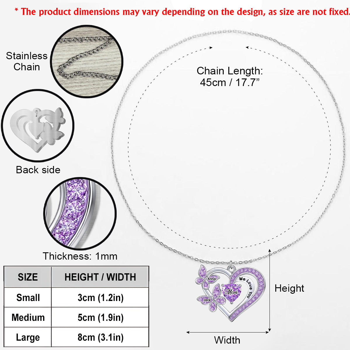 Custom Any Photo - Personalized Grandma Shaped Metal Pendant Necklace