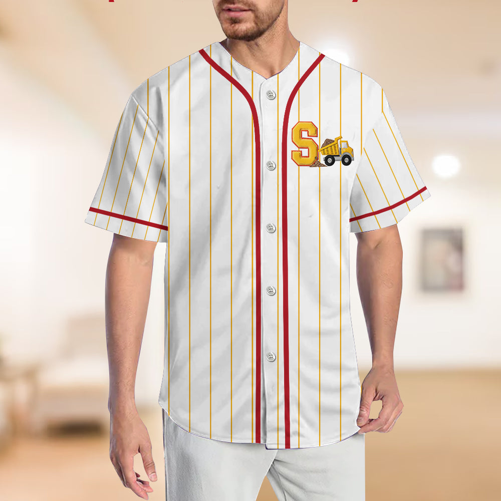 Alphabet-Baufahrzeuge - Personalisiertes Kinder-Baseballtrikot
