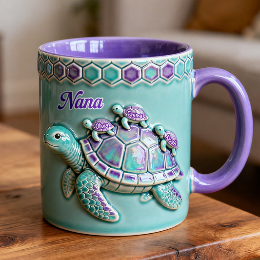 Nana Turtle Gift For Mom Grandma - Personalized Grandma Accent Mug