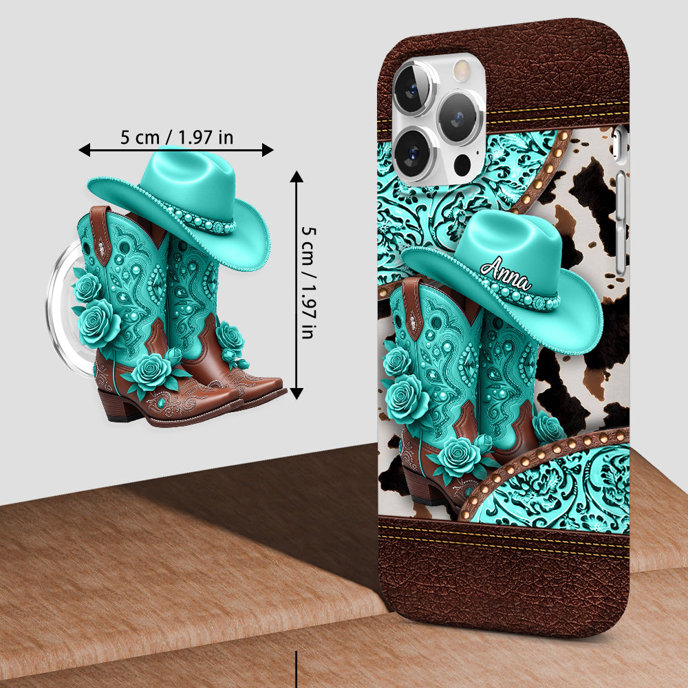 Western-Cowgirl-Stiefel – Personalisierte Handyhülle mit Cowgirl-Vollprint