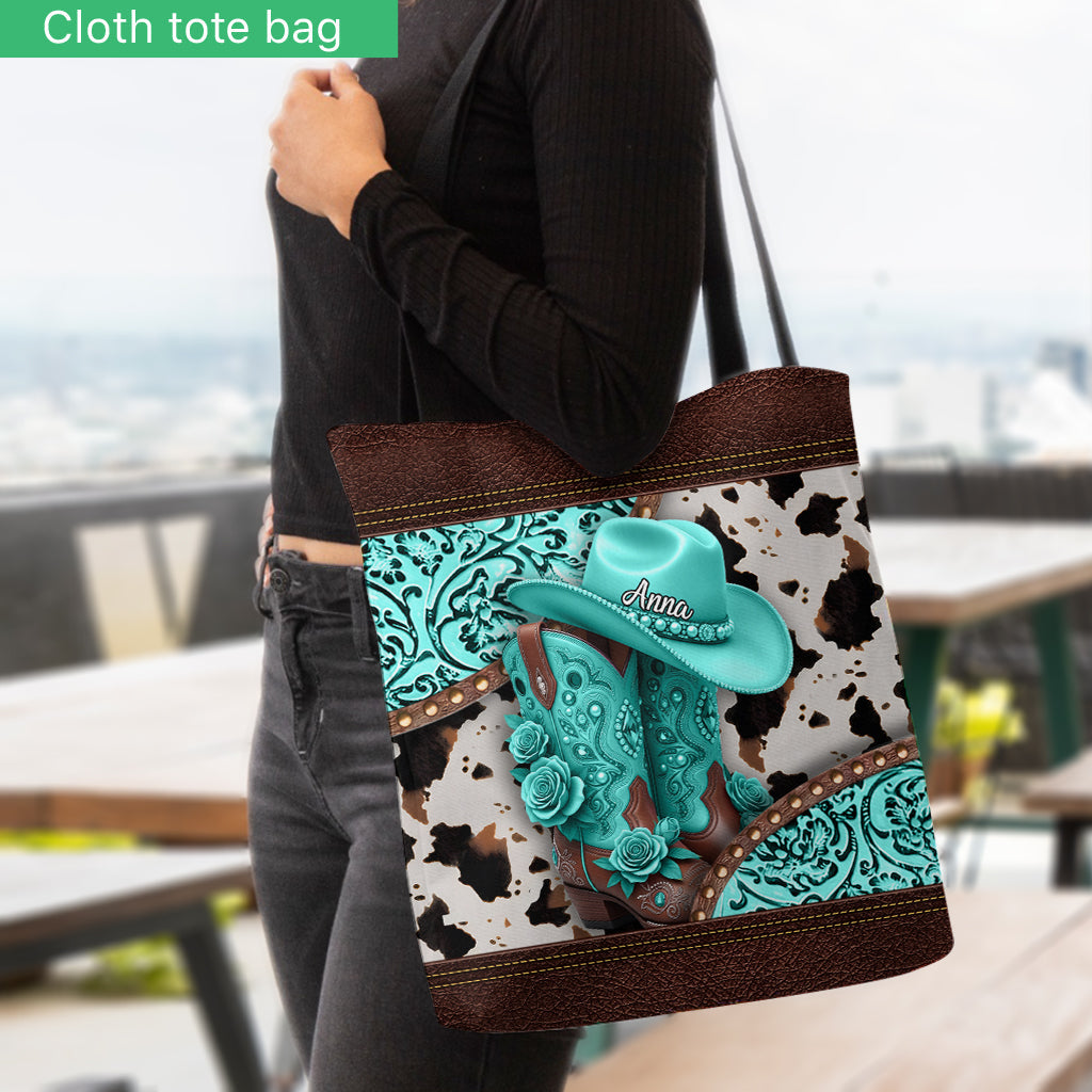Western Cowgirl Boots - Personalized Cowgirl Tote Bag