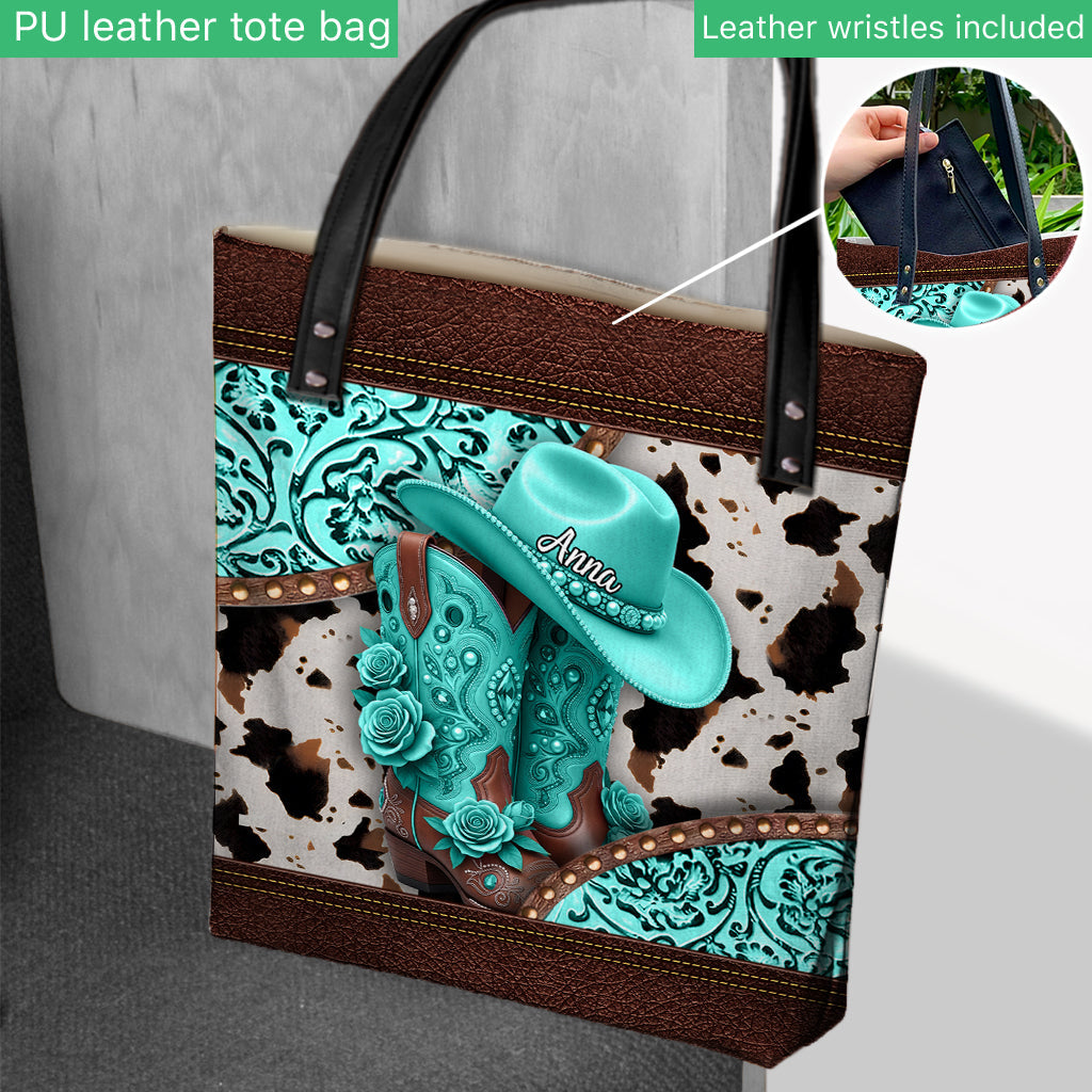 Western Cowgirl Boots - Personalized Cowgirl Tote Bag