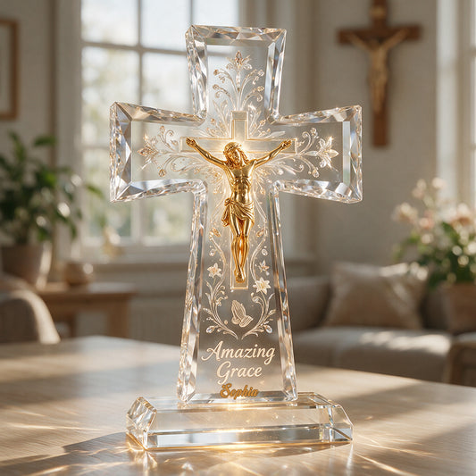 Amazing Grace - Personalisierte Christliche 2-Seiten Acrylplakette