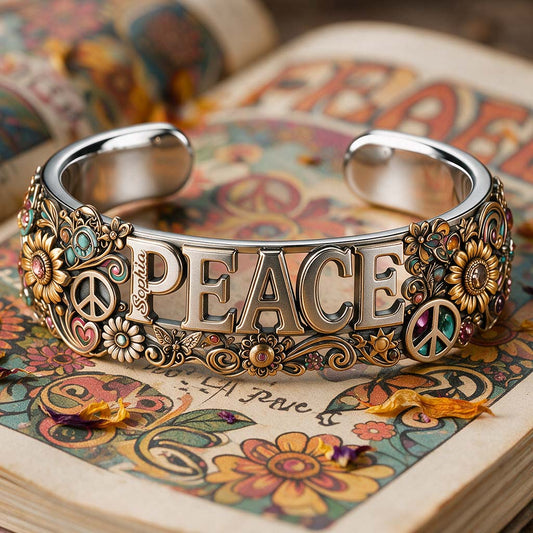 Hippie Souls - Personalized Hippie Shaped Cuff Bracelet