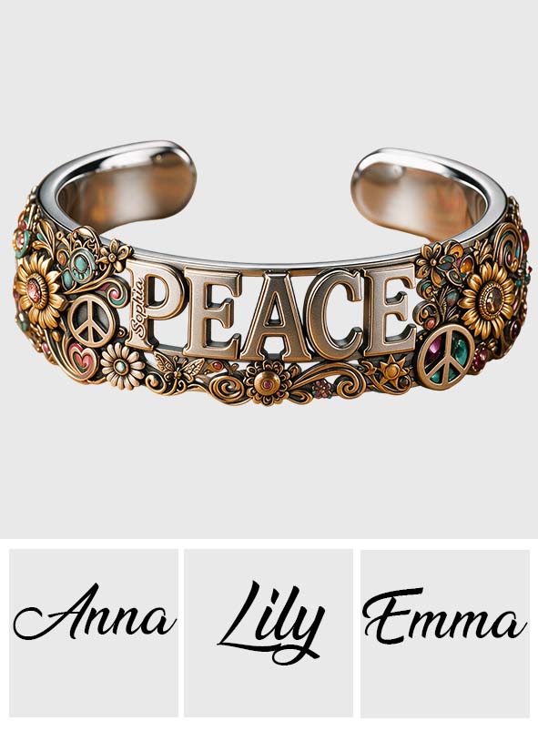 Hippie Souls - Personalized Hippie Shaped Cuff Bracelet