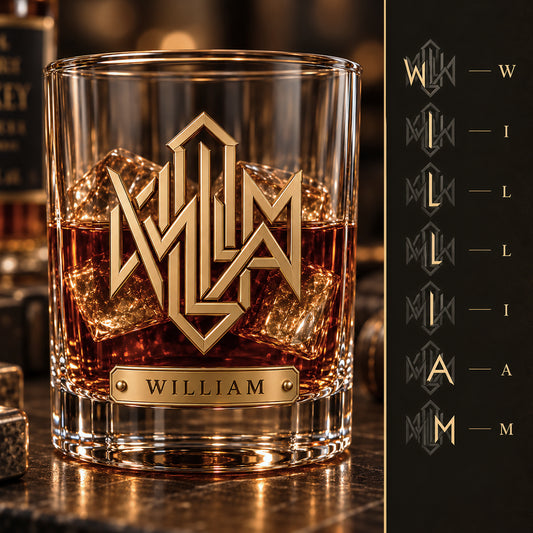 Luxus Name Logo - Personalisierter Whiskey Dekanter Set für echte Männer
