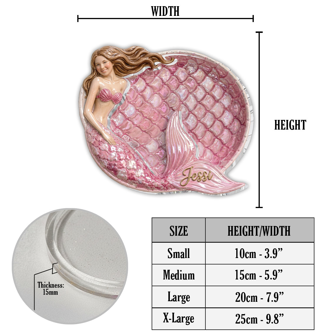Beautiful Mermaid - Personalized Mermaid Catch-All Tray